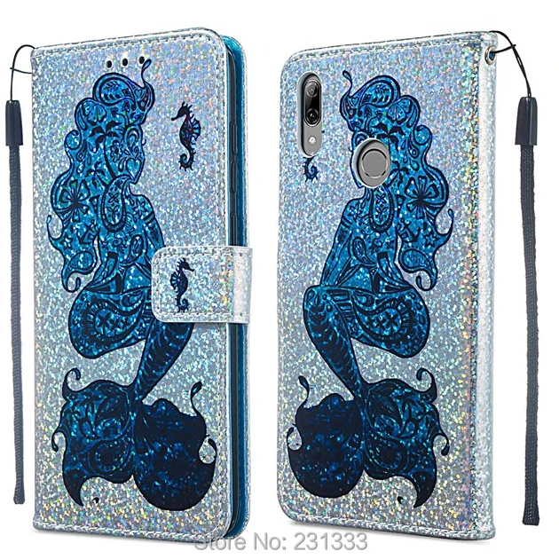 Кожаный чехол-кошелек C-ku с блестками для Huawei Y7 2019 P30 PRO MATE 20 Honor 10 Lite 7A 8A чехол ID