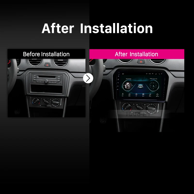 Автомобильный мультимедийный плеер Harfey 9 дюймов на Android 8 1 с GPS Навигатором Bluetooth