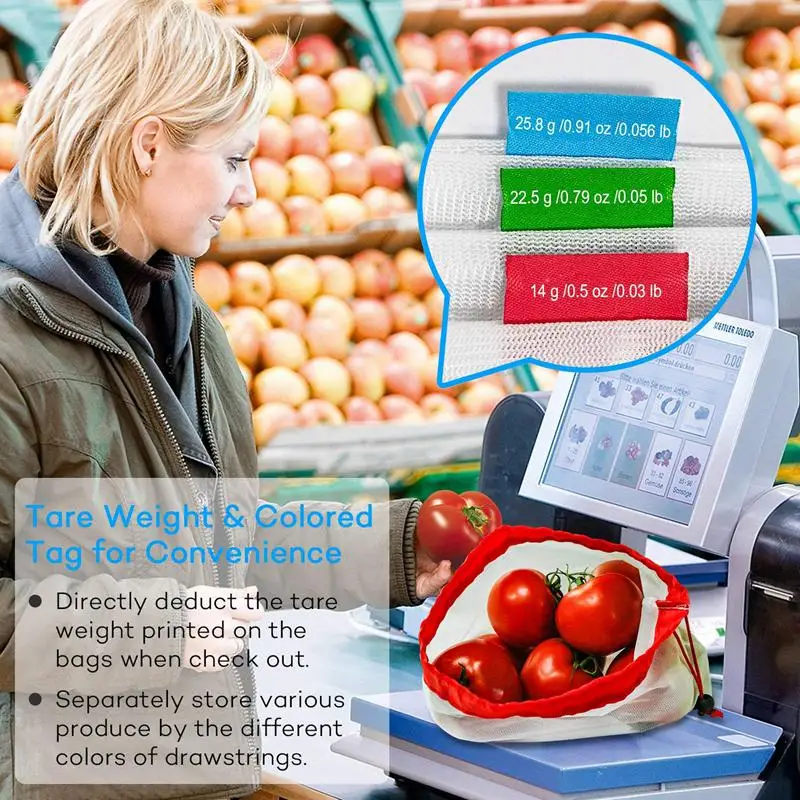 Многоразовые сетки производят мешки 9 шт высокопрочный и светильник вес для