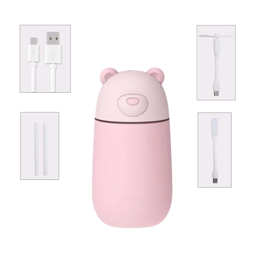 Лидер продаж портативный увлажнитель в форме милого медведя с USB вентилятором
