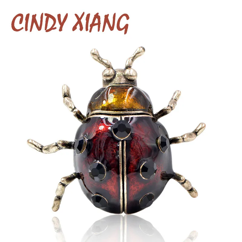 Винтажная женская брошь в виде божьей коровки CINDY XIANG аксессуар для костюма