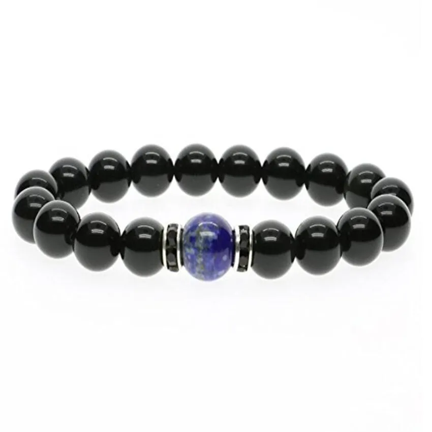 Натуральные бусины в тибетском стиле Obsidian 10 мм Камни Mala Lazuli Reiki Lapis очаровательное