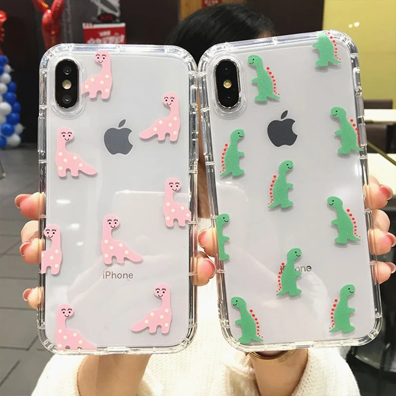 Милый мультяшный чехол LOVECOM с динозавром для телефона iPhone 12 11 Pro Max Mini XS XR X 7 8 6S Plus