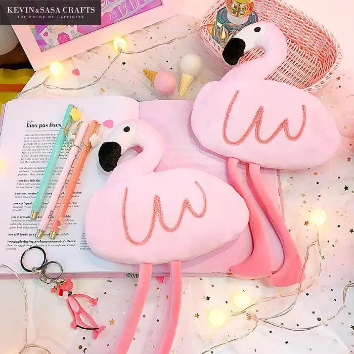 Flamingo Pencil Case Quality Pink School Supplies Bts Stationery Gift Pencilcase Cute Box Bag | Канцтовары для офиса и дома