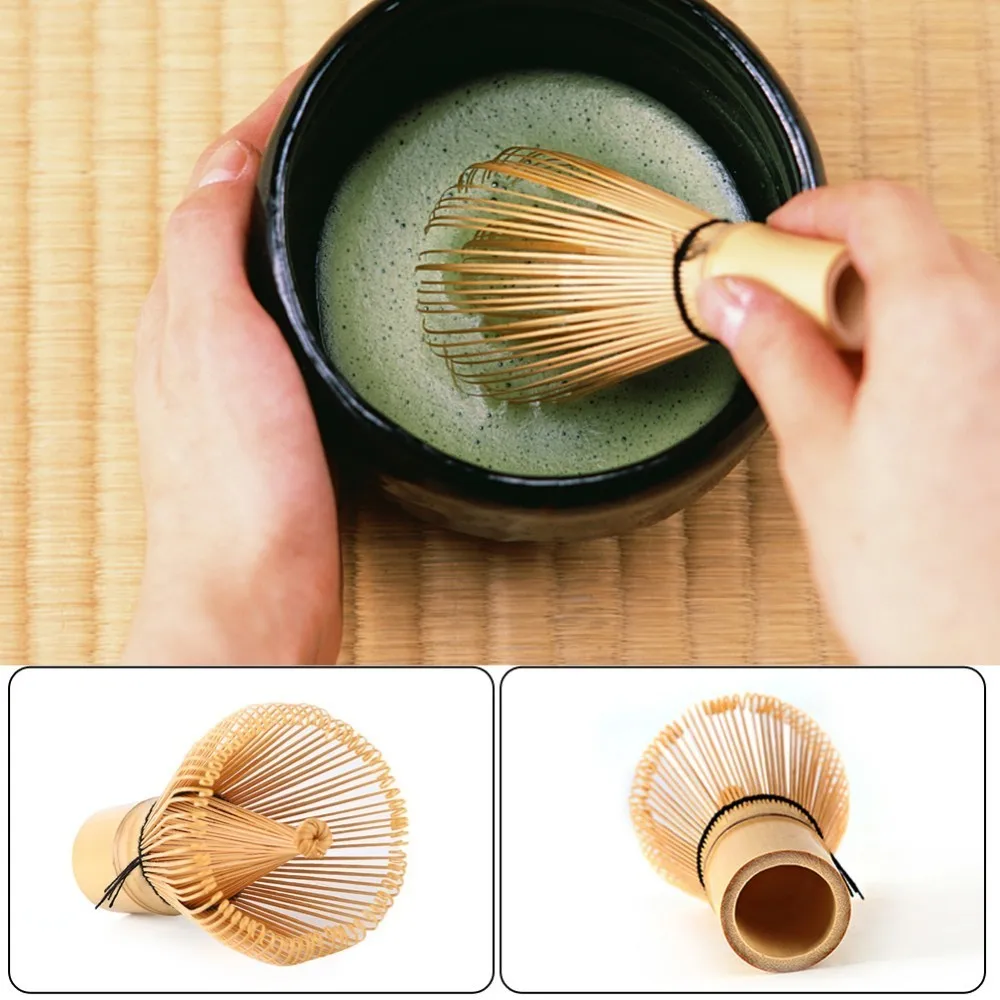 Зеленый чайный венчик для пудры Matcha бамбуковый Bamboo Chasen Полезная щетка