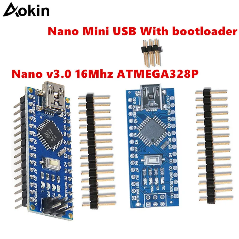 10 pcs NANO 3.0 controlador compatible con arduino NANO CH340 turno USB controlador ninguna CABLE V3.0 NANO for Arduino