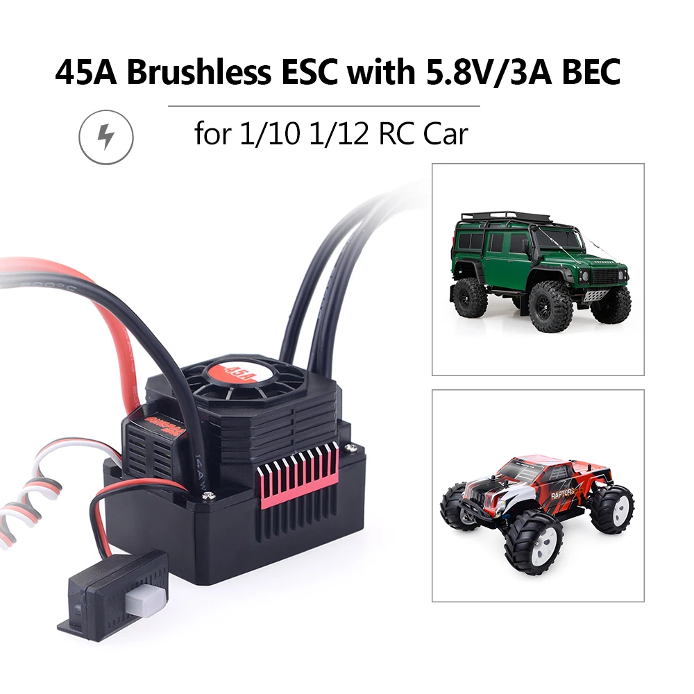 Водонепроницаемый Электрический регулятор скорости SURPASS HOBBY 45A RC Brushless ESC для