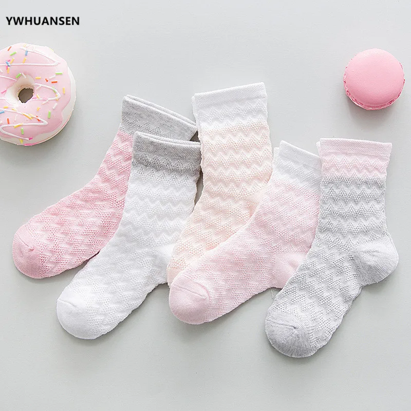 YWHUANSEN 5 пар/лот 0-8 лет летний для новорожденных сетчатые носки тонкие детские