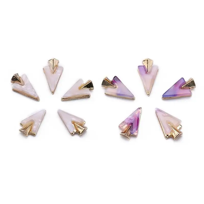 5 шт./пакет стикеры 3D на ногти Nail Art треугольная оболочка с медным дном украшение