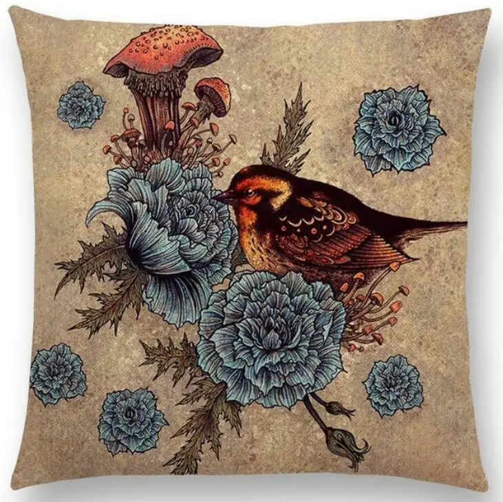 Hglegywowl Animal Cushion Case Waist Cover Home Soft Room Gifts Single Sides Printing Cotton Linen Pillow Pillowcase | Дом и сад