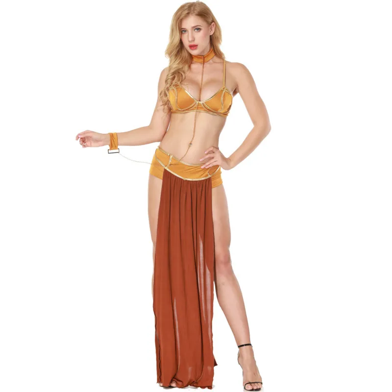 Женский корсет сексуальные костюмы костюм принцессы Leia Slave косплей для