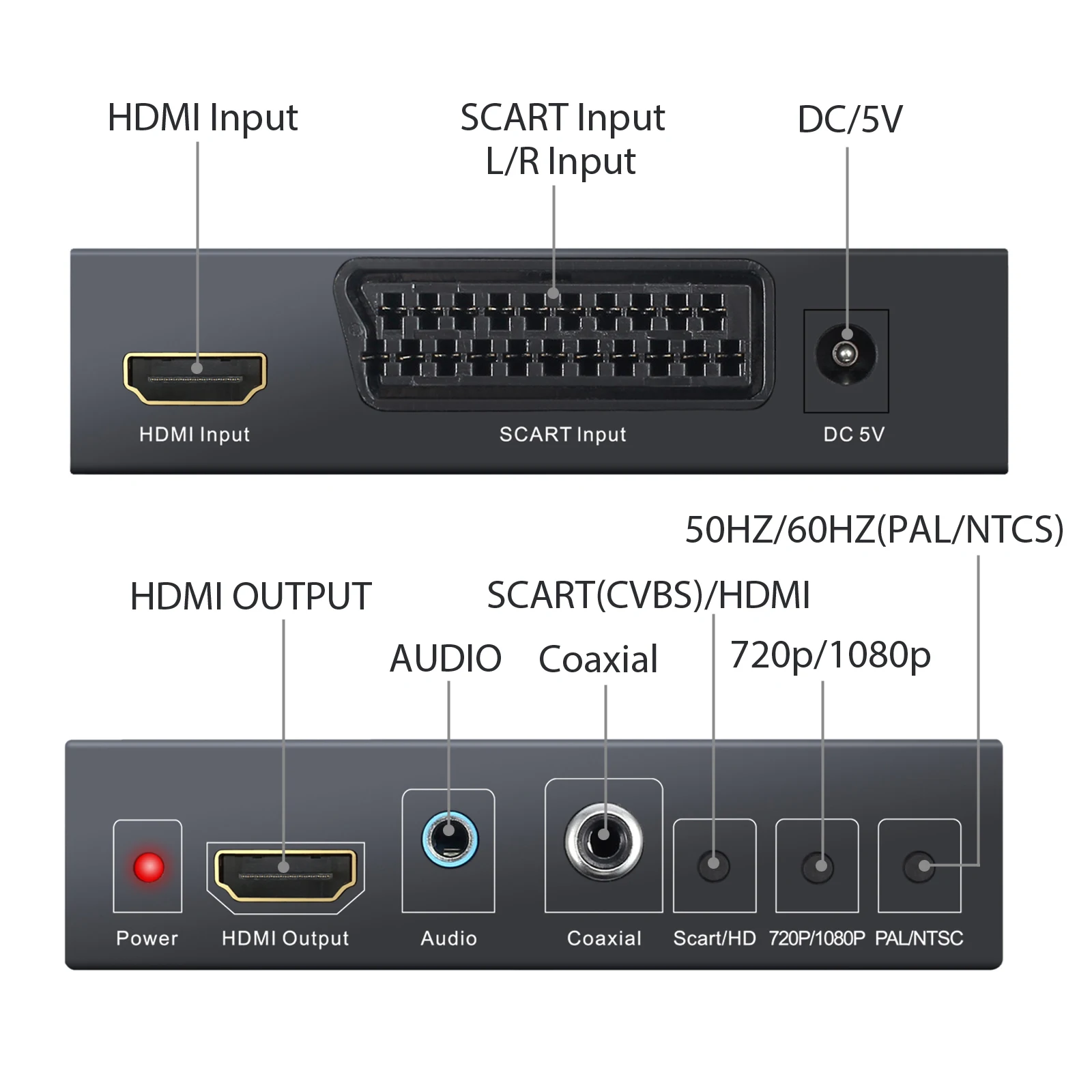 Neoteck SCART to HDMI совместимый конвертер поддерживает RGB и CVBS видеосигналы на 720P/1080P для