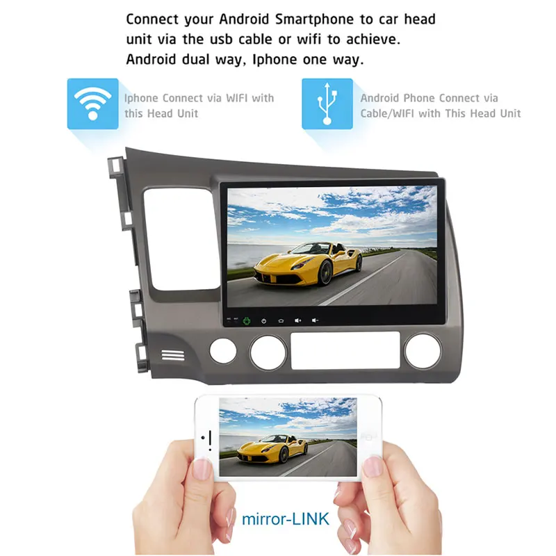 10 2 &quotРадио Android 5 1 автомобильный dvd плеер для Honda Civic 2006 2007 2008 2009 2010 2011 с
