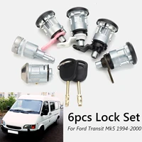 6pcs full left right lock set front rear door ignition w2 keys for ford transit mk5 1994 2000