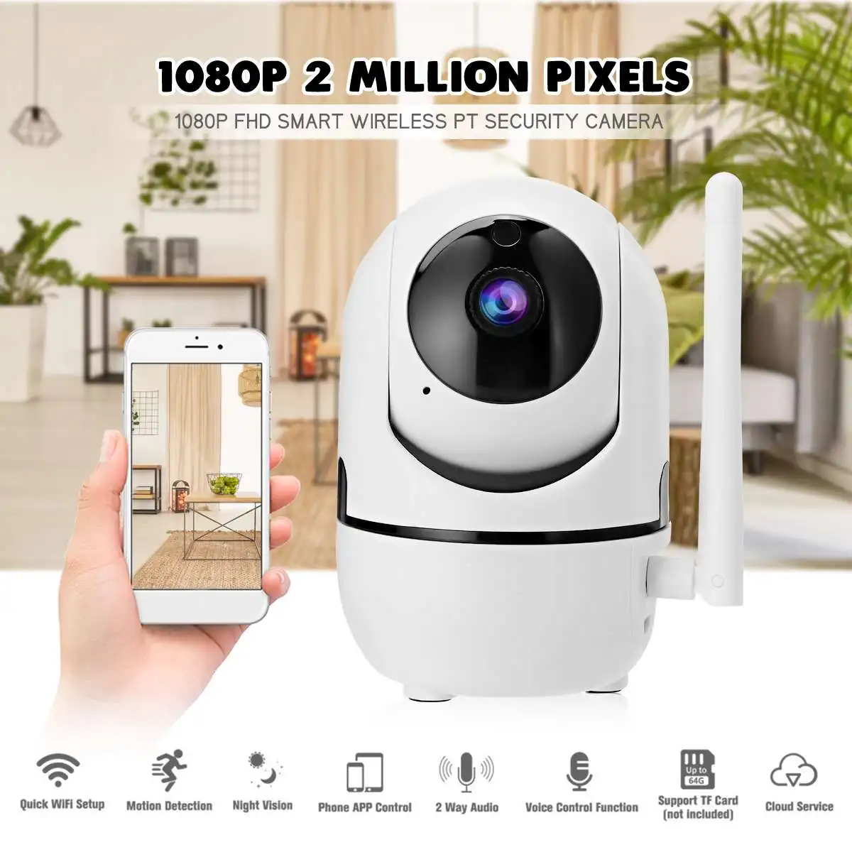 HD 1080P облачная Беспроводная ip камера интеллектуальное автоматическое