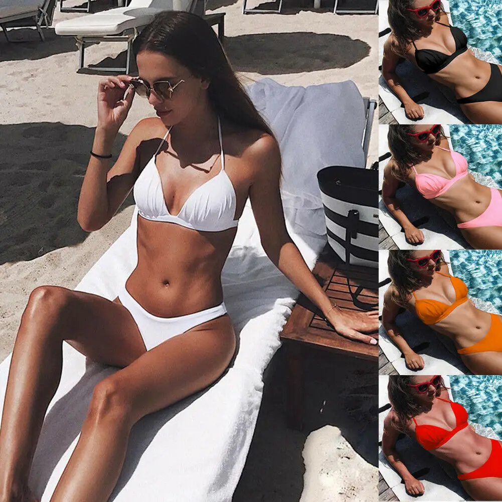 Новинка 2019 стильный модный Лидер продаж женское Бандажное однотонное бикини