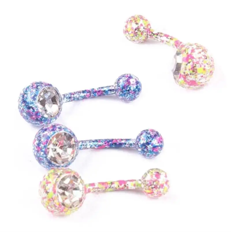 Красота горный хрусталь Belly Bars ювелирные изделия кристалл кнопка пупка живота
