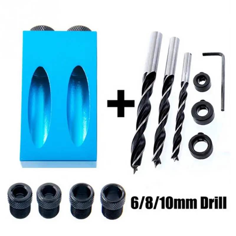 Деревообрабатывающее карманное отверстие джиг комплект 6/8/10 мм угол сверла