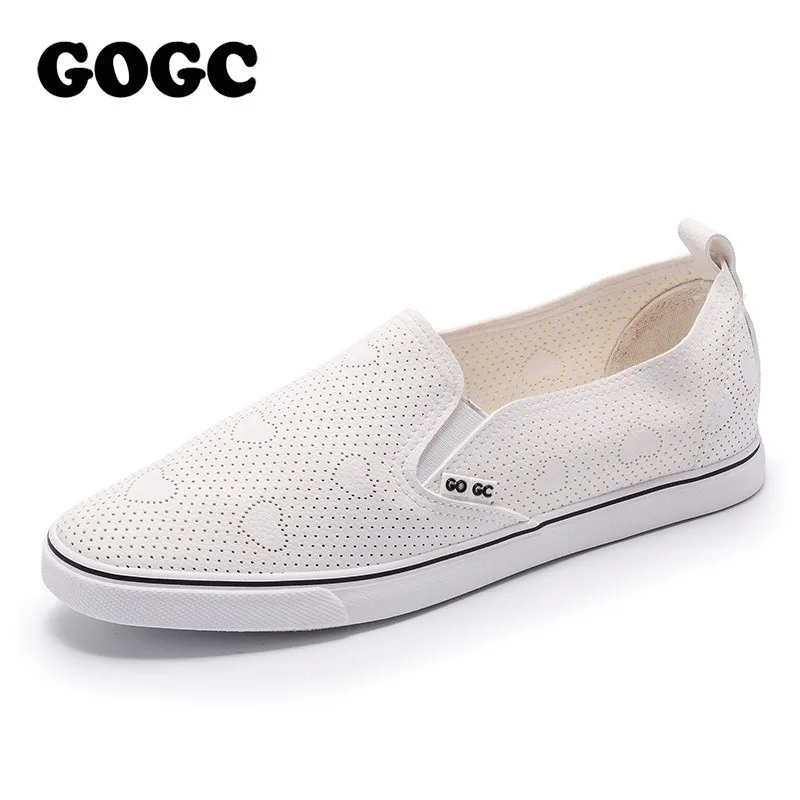 GOGC 2018 слипоны женская обувь с отверстием дышащая Для женщин дамские туфли на
