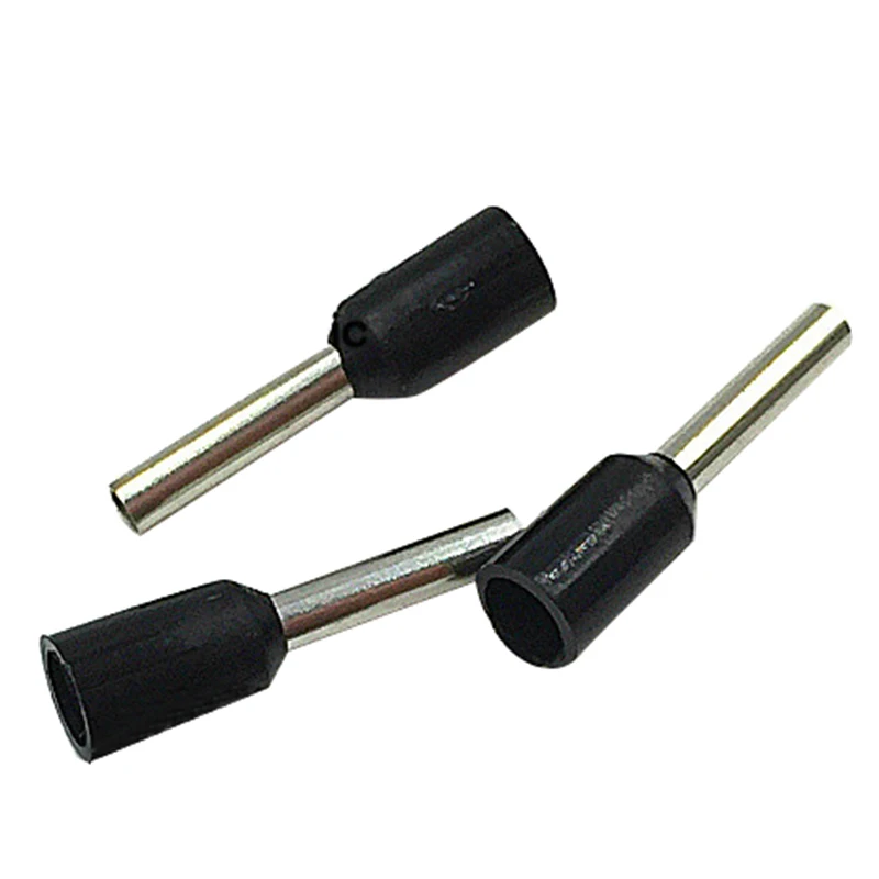 100 x Cable Terminal Crimp Insulated Bootlace Black E7508 20AWG-Rotating Ferrule | Обустройство дома