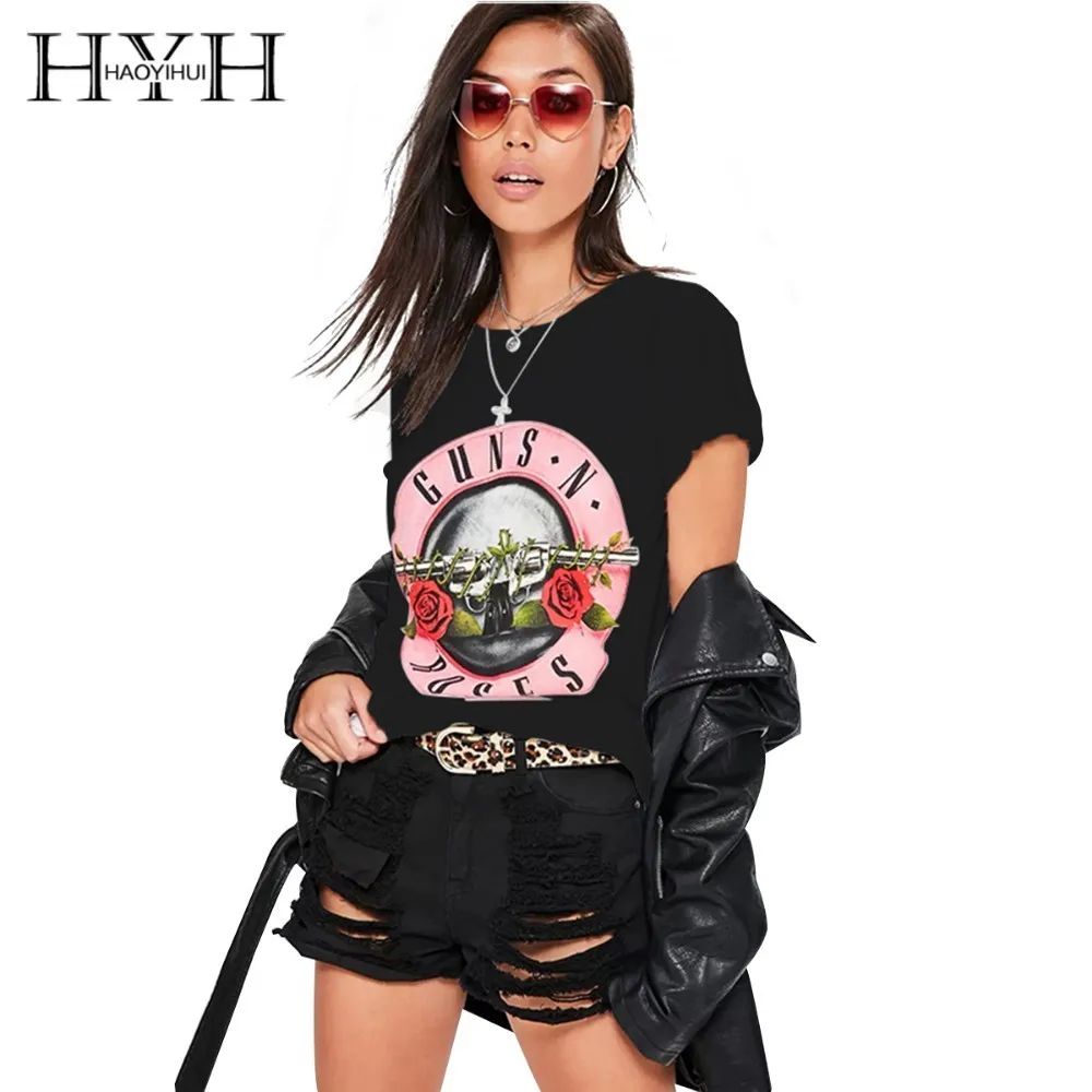 HYH HAOYIHUI новый хлопок Harajuku эстетика футболка сексуальный цветочный принт короткий