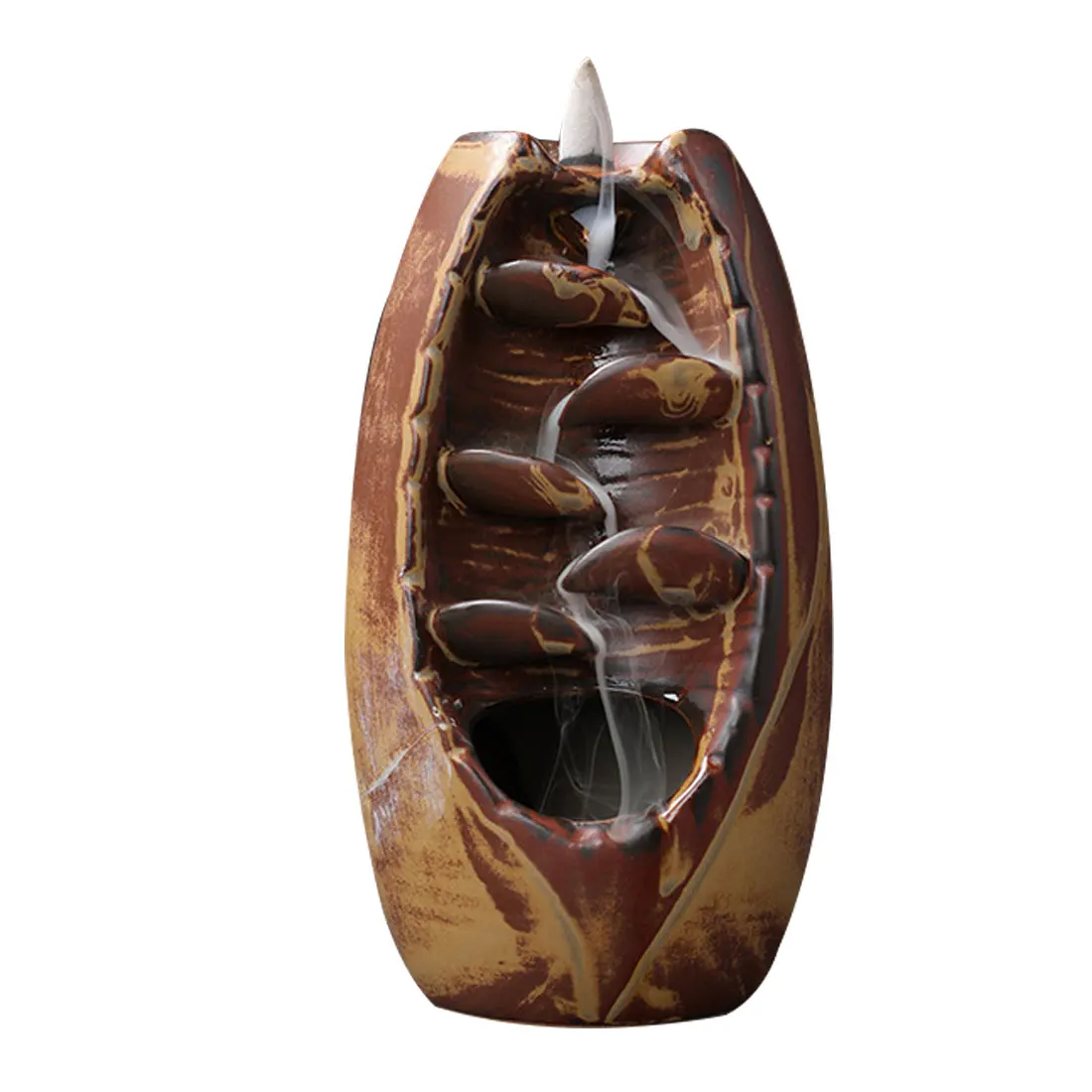 

Waterfall Smoke Incense Burner Stick Holder Censer Ceramic Aromatherapy Furnace Clay Aroma Smoke Backflow Home Decor