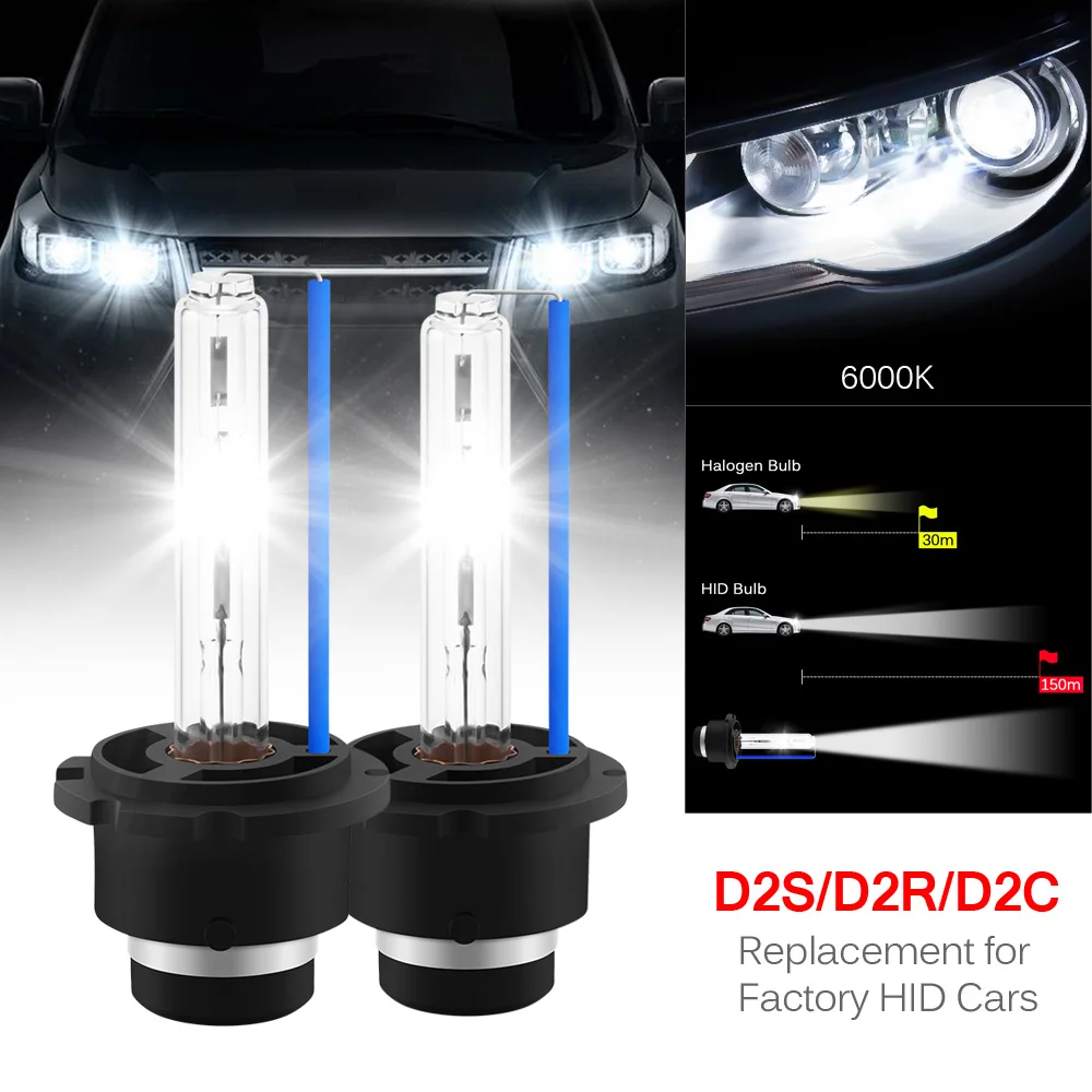 2 шт. 6000k 8000k 35W D2S/D2C Замена автомобиля HID белые фары лампочки|Световая рейка/рабочее