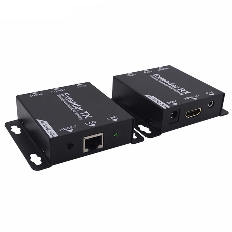4K HDMI удлинитель 60 м RJ45 передатчик TX/RX с ИК через CAT6 Ethernet кабель Поддержка 1 3 1080P для
