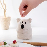 home cute cartoon koala toothpicks pot household portable toothpick box toothpicks holder automatic toothpick holder