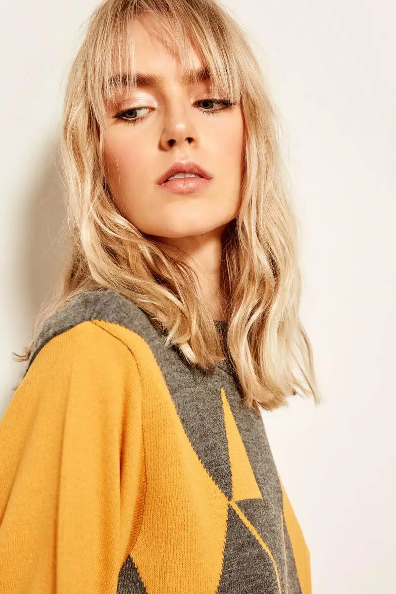 Trendyol серый Argyle вязаный свитер TCLAW19TI0132| |