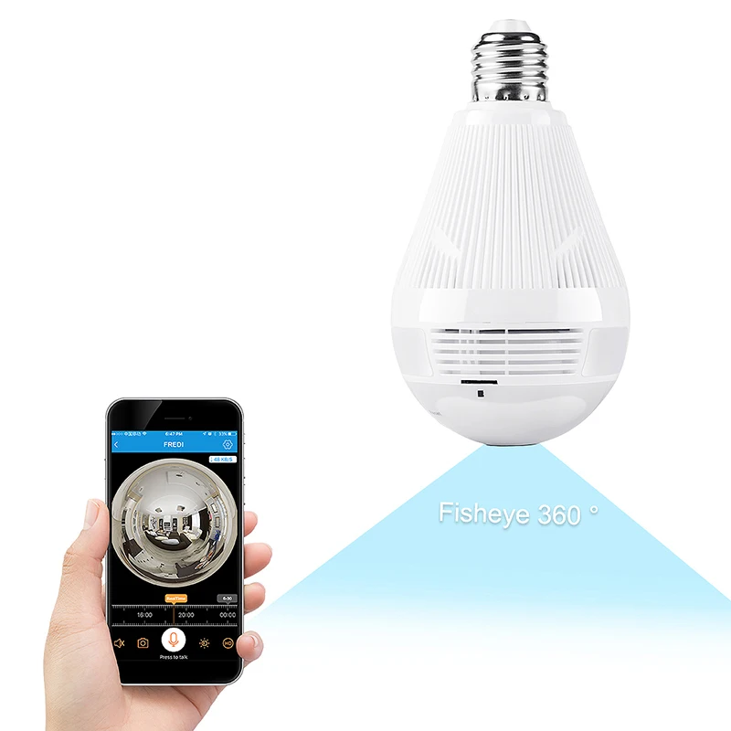 2019 WNK 720 P Fisheye IP Камера Wi Fi 360 градусов угол обзора лампа для наблюдения