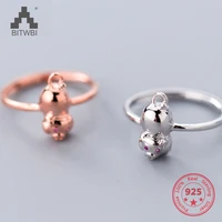 delicate wholesale japan korea style 925 sterling silver fashion cute little pig rose gold open ring women jewelry