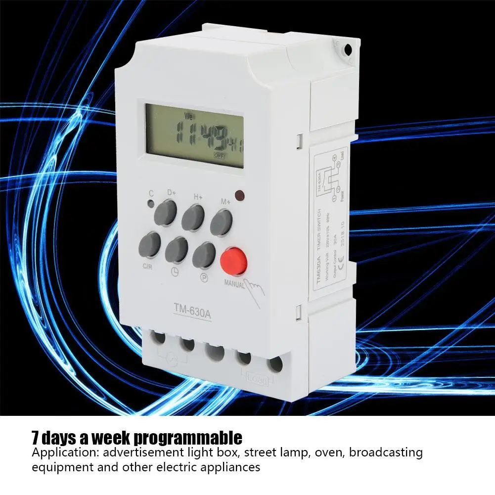 TM630A 12В DC/ac220в Мини ЖК цифровой микрокомпьютер таймер питания переключатель