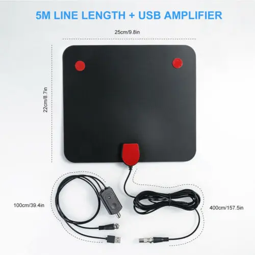200mile диапазон антенны ТВ цифровой HD Skylink 4K Крытый HDTV 1080P усиленный бустер