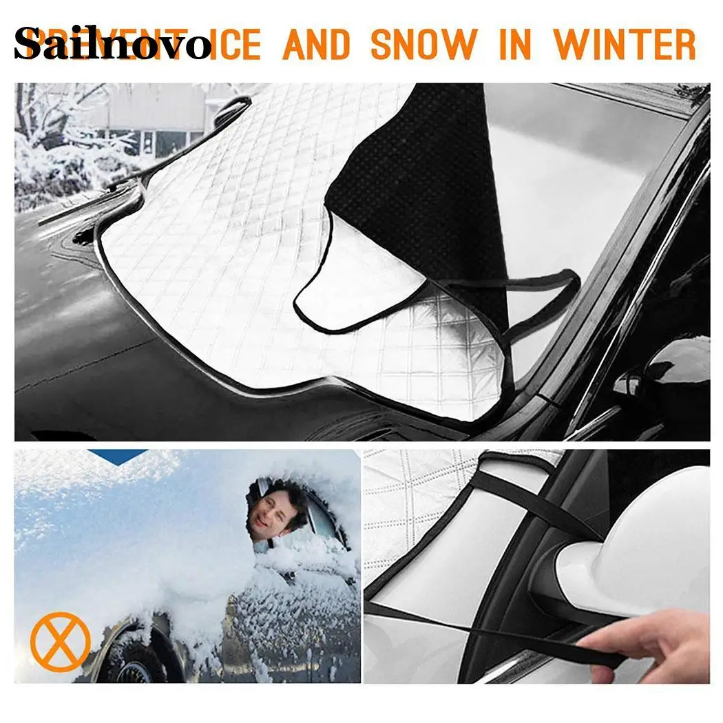 Sailnovo 183*116 см Общая твердая зимняя крышка для лобового стекла автомобиля Складная