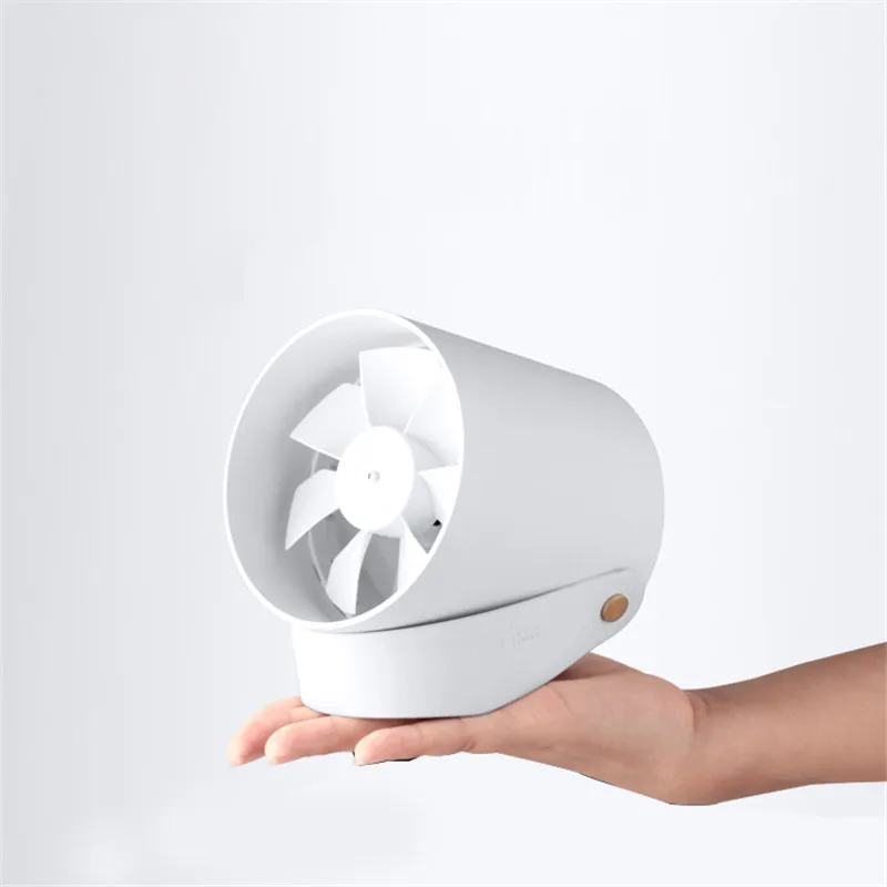 VH White/Black Mini Creative Bucket Design Dual Motors Electronic Portable USB Charging 3 Adjustable Fan | Бытовая техника