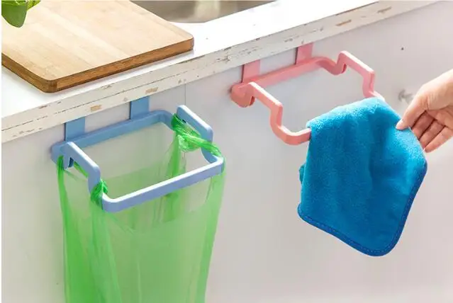 FASOTY Kitchen Door Back Portable Garbage Bag Bracket Home Cabinet Rag Hanging Rack Trash | Дом и сад
