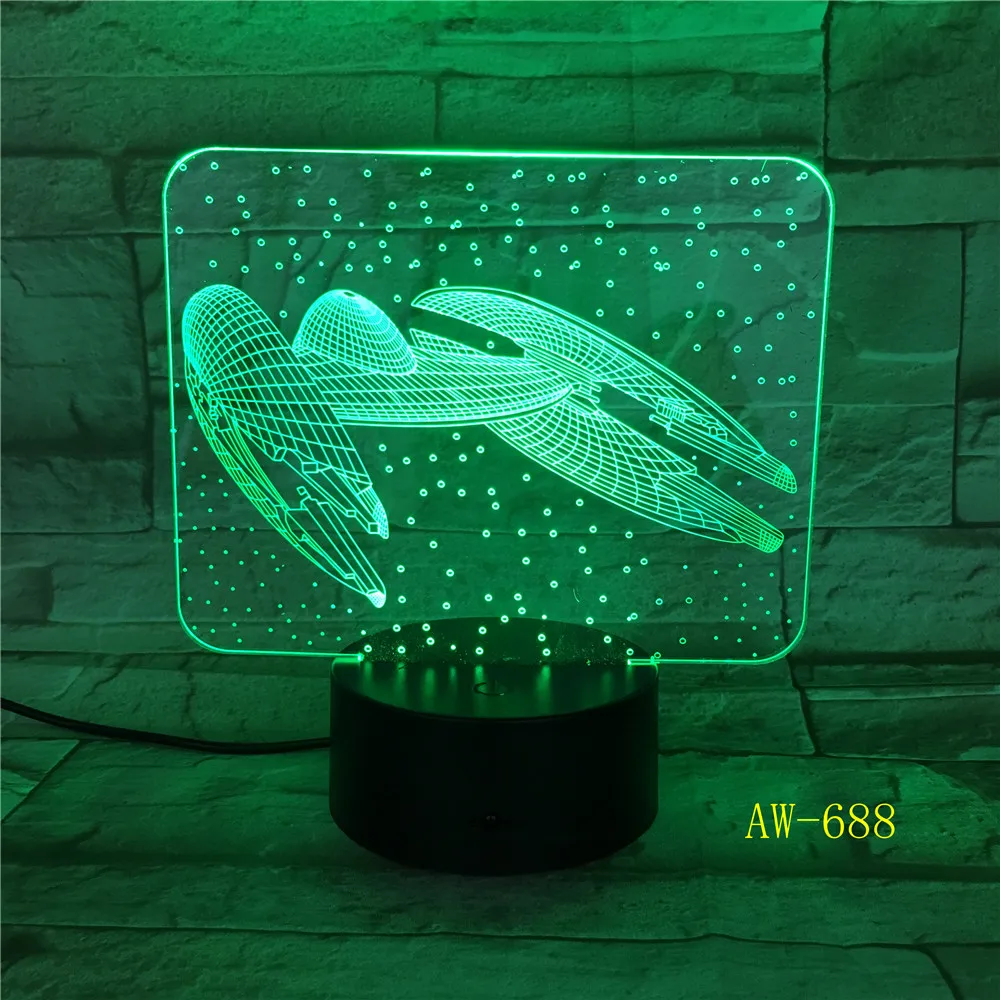 7 Colors Change 3D Vision Airplane Modelling Led Aircraft Night Light Desk Lamp Decor Usb Sleep Lighting Fixtures Gifts AW-688 | Лампы и
