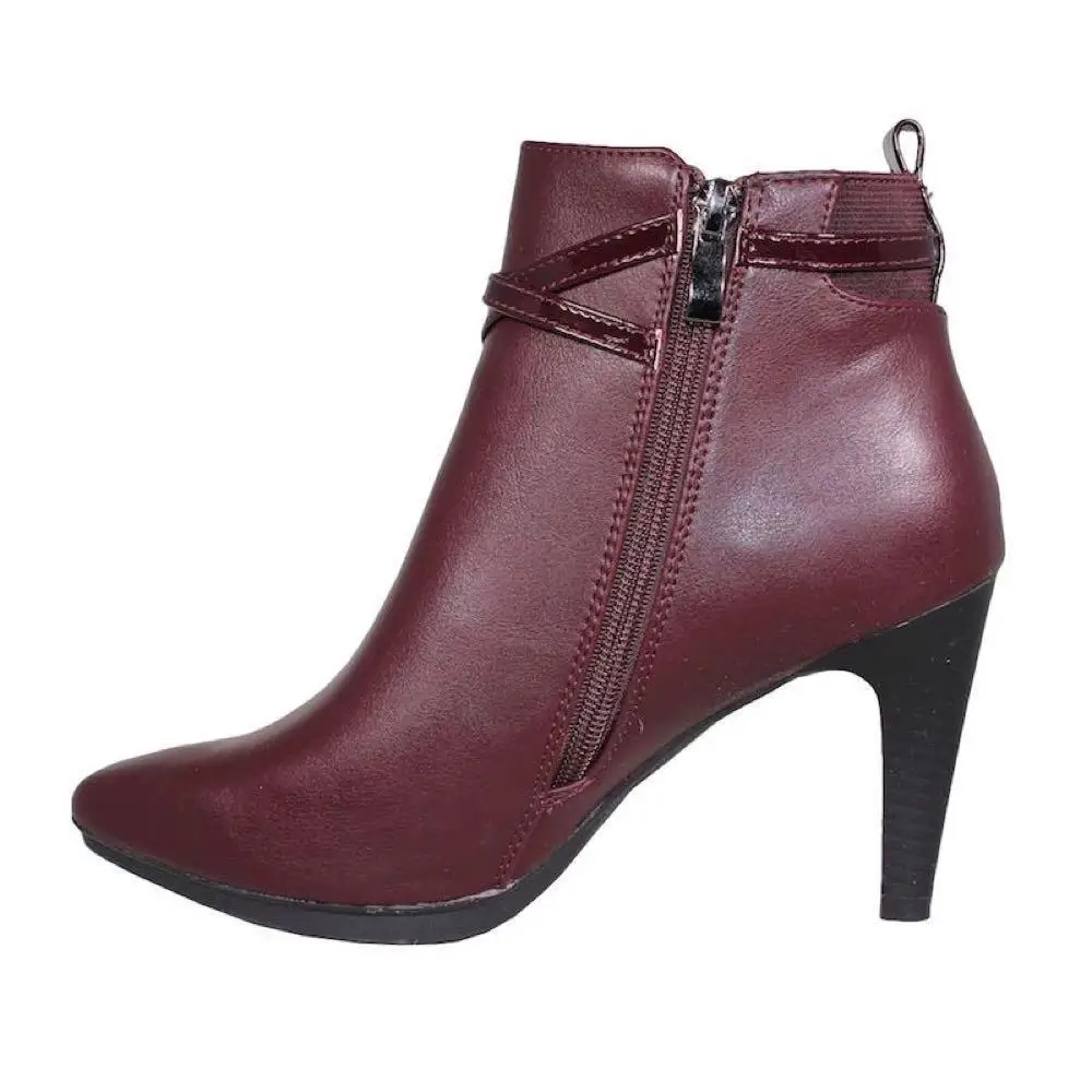 DAVINIA-Женские-комбинированные-ботиночки DE HEEL-DAVINIA 1611 3 BORDEAUX- |