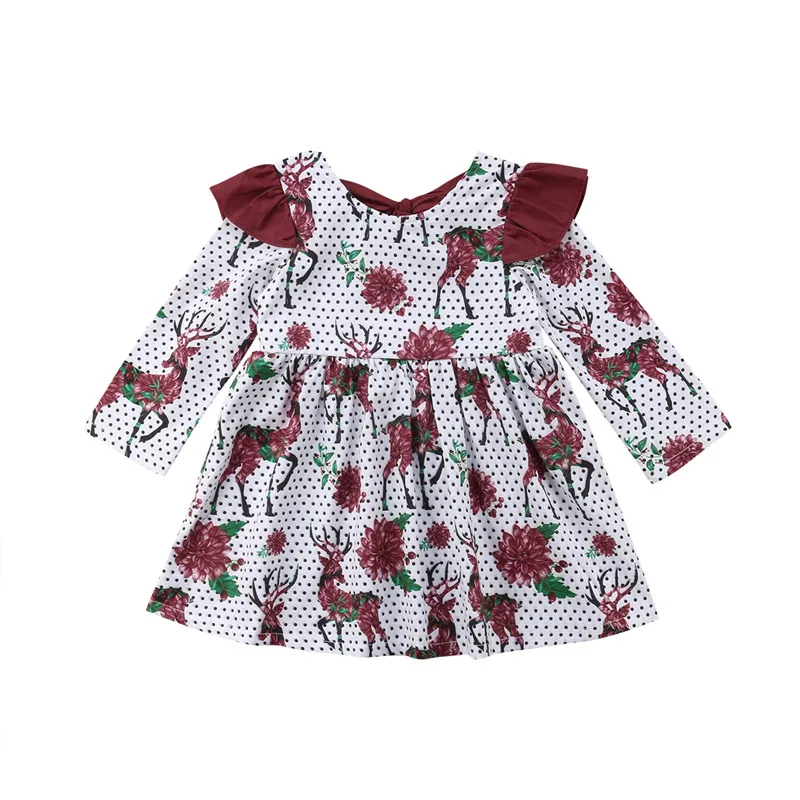 Baby dresses girl Deer Toddler Girl Princess Dress Kids Flower Tutu Party Wedding clothing | Детская одежда и обувь