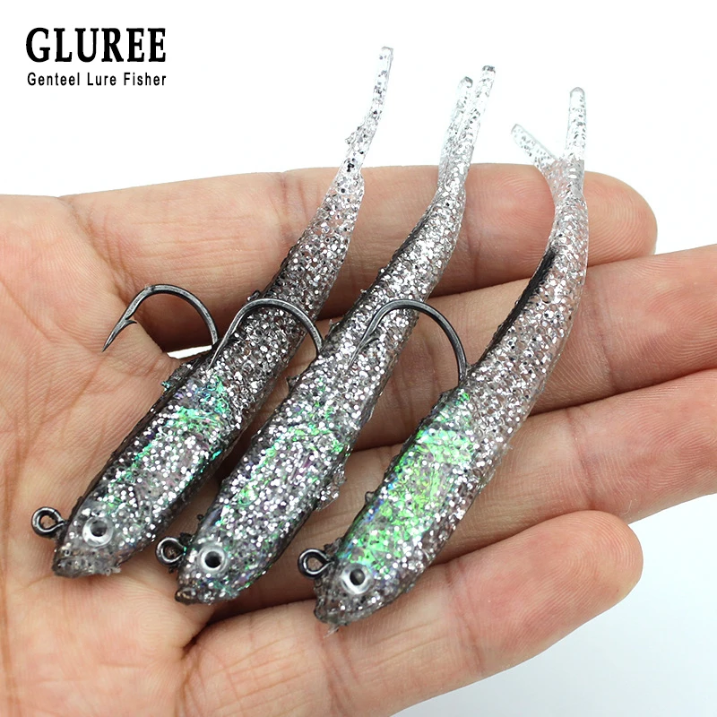 GLUREE 1 шт. мягкие приманки студийный фон с имитацией для ловли рыбы 7 3 см искусственные одинарные Крючки