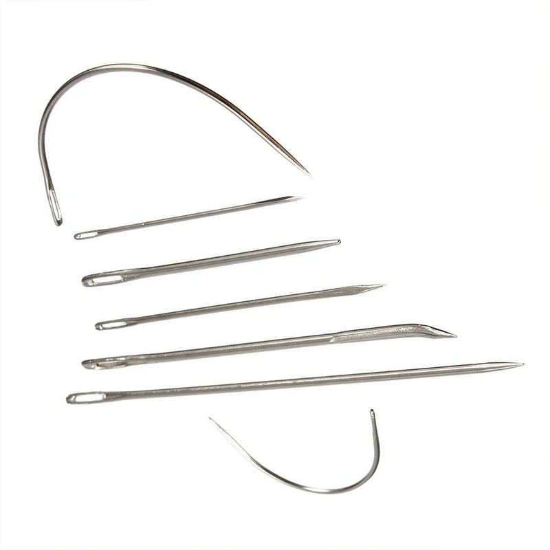 Новый 7 Ремонт швейных игл изогнутый Threader для кожи холст нержавеющая сталь