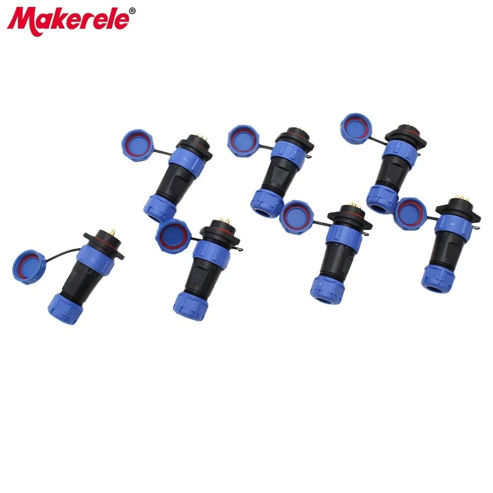 IP68 Waterproof Connector Male Female Flange Socket Aviation Plug For 8-12mm Cable Conversion SP21 2P 3P 4P 5P 7P 9P 12P | Обустройство
