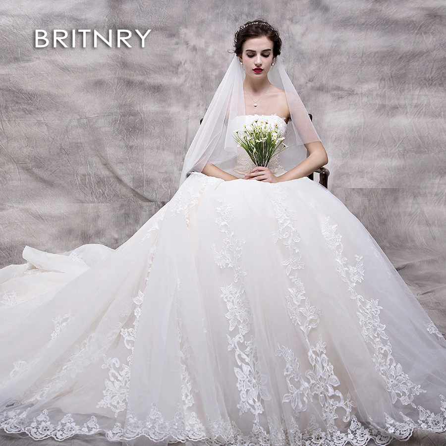 BRITNRY Vestido De Noiva роскошное свадебное платье 2020 длинное натяжение бальное Роскошные