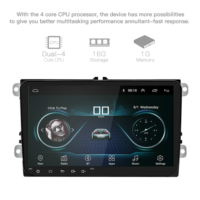 9 дюймов Android 8 0 двойное 2Din автомобильное радио Gps авто 2 Din Usb для Volkswagen/Passat/Golf/Skoda/Seat