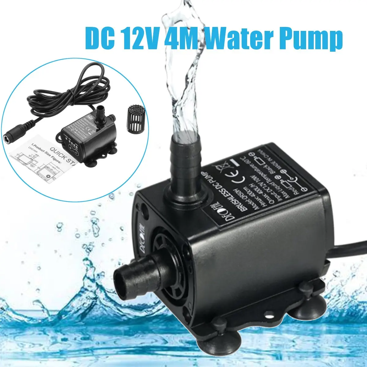 

QR50H DC 12V 10W 400L/H 4M водяной насос, расход бесщеточного двигателя, погружной насос для дома