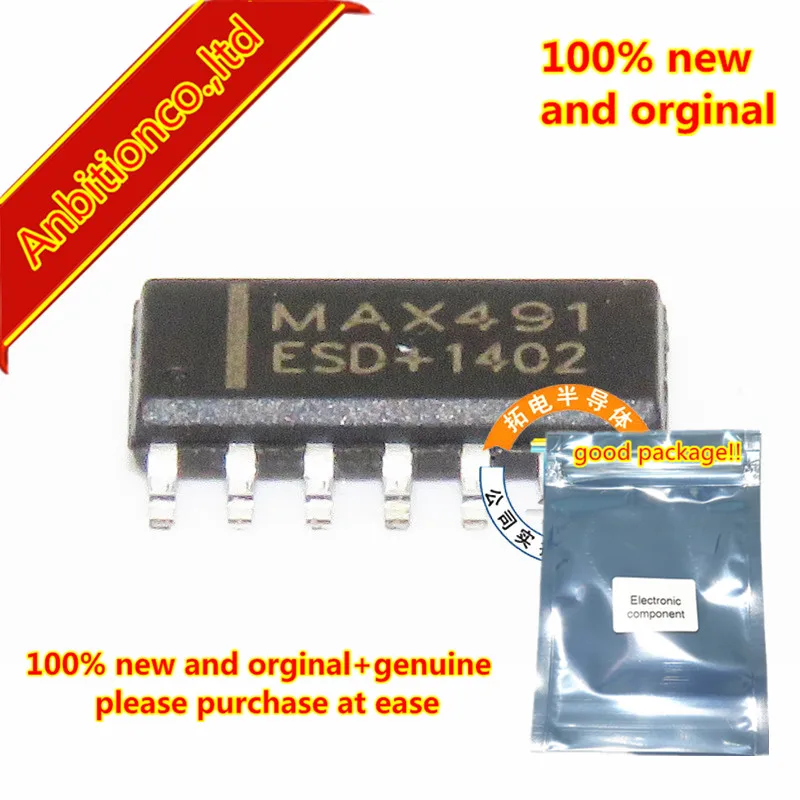 

10 шт. 100% новый и оригинальный MAX491ESD SOP-8 низкая мощность, ограниченная скорость RS-485/RS-422 трансиверов в наличии