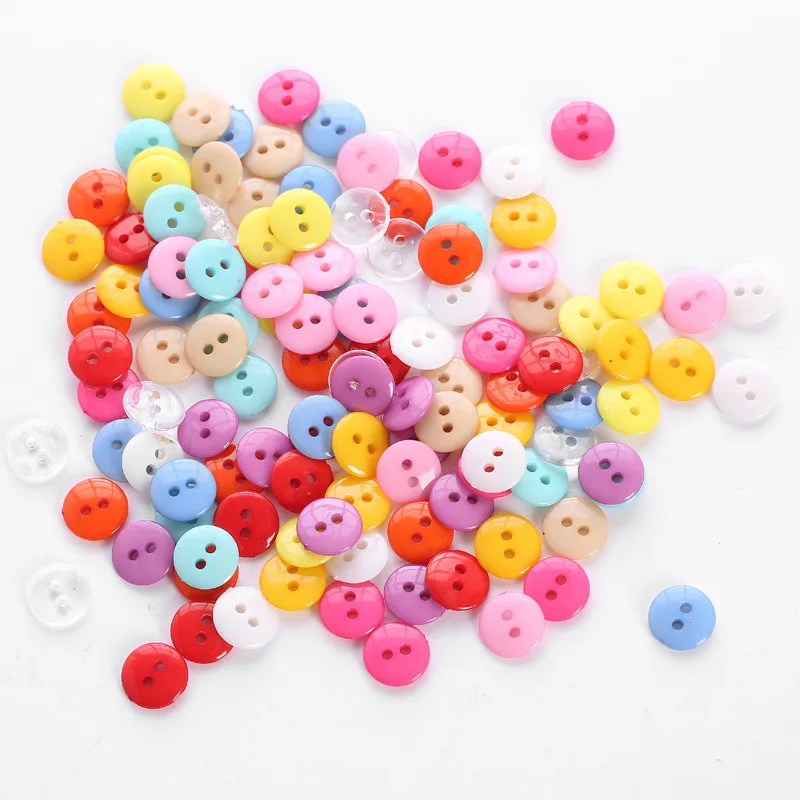 100pcs/set Mix Colors 2 Holes Buttons Round Acrylic DIY Diy button painting material Garment Accessories for Children | Дом и сад