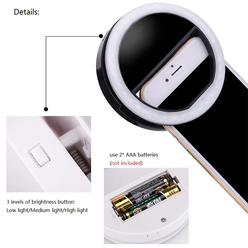 Светодиодный лампы Selfie Light для iPhone дополнительная подсветка ночной темноте