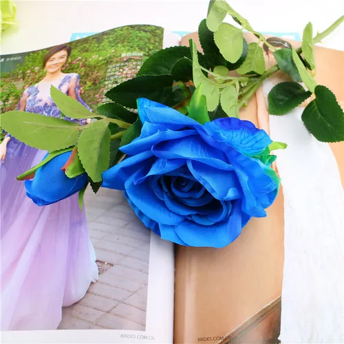 Настоящее прикосновение Роза Рождественские украшения для дома Шелковый